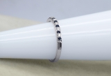 Round Blue Sapphire & White Diamond Alternate Stone Wedding Band for Women (0.06 ctw, Color I-J, Clarity I1-I2) in 14K White Gold