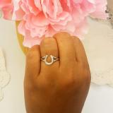 0.10 Carat (ctw) 18K Yellow Gold Round White Diamond Right Hand Horse Shoe Ring 1/10 CT