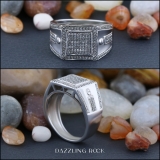 0.51 Carat (ctw) Sterling Silver Round White Diamond Men's Micro Pave Hip Hop Wedding Ring 1/2 CT