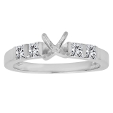 0.40 Carat (ctw) 14K White Gold Princess Diamond Ladies Bridal Semi Mount Engagement Ring (No Center Stone)
