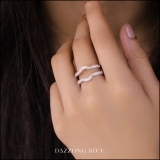 0.34 Carat (ctw) 10K Rose Gold Round Diamond Ladies Anniversary Wedding Band Enhancer Double Guard Ring 1/3 CT