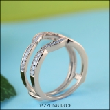 0.34 Carat (ctw) 10K Rose Gold Round Diamond Ladies Anniversary Wedding Band Enhancer Double Guard Ring 1/3 CT