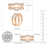 0.34 Carat (ctw) 10K Rose Gold Round Diamond Ladies Anniversary Wedding Band Enhancer Double Guard Ring 1/3 CT