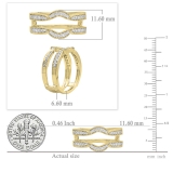 0.34 Carat (ctw) 10K Yellow Gold Round Diamond Ladies Anniversary Wedding Band Enhancer Double Guard Ring 1/3 CT