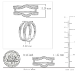 0.34 Carat (ctw) 18K White Gold Round Diamond Ladies Anniversary Wedding Band Enhancer Double Guard Ring 1/3 CT