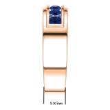 1.10 Carat (ctw) 10K Rose Gold Round Cut Blue Sapphire Men's Channel Set Anniversary Wedding Band 1 1/2 CT