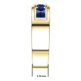 1.10 Carat (ctw) 10K Yellow Gold Round Cut Blue Sapphire Men's Channel Set Anniversary Wedding Band 1 1/2 CT