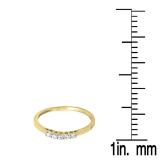 0.15 Carat (ctw) 14K Yellow Gold Round White Diamond Ladies 5 Stone Anniversary Wedding Band Ring