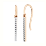 0.15 Carat (ctw) 10K Rose Gold Round Cut White Diamond Ladies Fashion Dangling Earrings