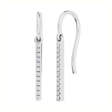 0.15 Carat (ctw) 10K White Gold Round Cut White Diamond Ladies Fashion Dangling Earrings