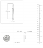 Round White Diamond French Wire Vertical Bar 1Pc Dangle Earring for Women (0.07 ctw, Color I-J, Clarity I1-I2) in 14K White Gold