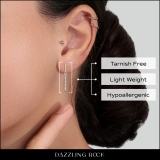 0.15 Carat (ctw) 18K Yellow Gold Round Cut White Diamond Ladies Fashion Dangling Earrings