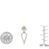 0.35 Carat (ctw) 14K Rose Gold Round White Diamond Ladies Dangling Drop Earrings