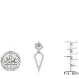 0.35 Carat (ctw) 14K White Gold Round White Diamond Ladies Dangling Drop Earrings