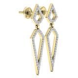 0.35 Carat (ctw) 14K Yellow Gold Round White Diamond Ladies Dangling Drop Earrings