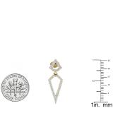 0.35 Carat (ctw) 14K Yellow Gold Round White Diamond Ladies Dangling Drop Earrings