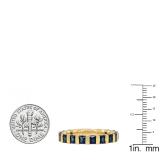 3.60 Carat (ctw) 14K Yellow Gold Princess Blue Sapphire Ladies Eternity Wedding Anniversary Stackable Ring Band