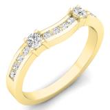 0.30 Carat (ctw) 10K Yellow Gold Round Cut White Diamond Ladies Anniversary Wedding Enhancer Guard Band 1/3 CT