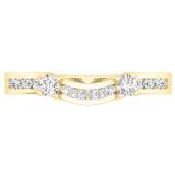 0.30 Carat (ctw) 10K Yellow Gold Round Cut White Diamond Ladies Anniversary Wedding Enhancer Guard Band 1/3 CT