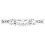 0.30 Carat (ctw) 14K White Gold Round Cut White Diamond Ladies Anniversary Wedding Enhancer Guard Band 1/3 CT