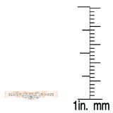 0.25 Carat (ctw) 10K Rose Gold Round White Diamond Ladies 3 Stone Contour Anniversary Wedding Band Guard Ring