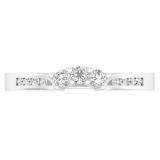 0.25 Carat (ctw) 10K White Gold Round White Diamond Ladies 3 Stone Contour Anniversary Wedding Band Guard Ring