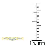0.25 Carat (ctw) 10K Yellow Gold Round White Diamond Ladies 3 Stone Contour Anniversary Wedding Band Guard Ring