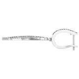 0.10 Carat (ctw) Sterling Silver Round White Diamond Ladies Infinity Style Long Dangling Drop Earrings 1/10 CT