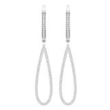 0.50 Carat (ctw) Sterling Silver Round White Diamond Ladies Teardrop Dangling Earrings 1/2 CT