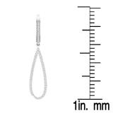 0.50 Carat (ctw) Sterling Silver Round White Diamond Ladies Teardrop Dangling Earrings 1/2 CT