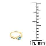 0.45 Carat (ctw) 14K Yellow Gold Cushion Cut Blue Topaz & Round Cut White Diamond Ladies Swirl Split Shank Bridal Halo Style Engagement Ring 1/2 CT