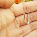 0.10 Carat (Ctw) 10K Rose Gold Round Cut White Diamond Ladies Crawler Climber Earrings 1/10 CT
