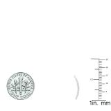 0.10 Carat (Ctw) 10K White Gold Round Cut White Diamond Ladies Crawler Climber Earrings 1/10 CT