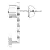 0.60 Carat (Ctw) 14K White Gold Round White Diamond Ladies Cluster Pendulum Stud Earrings Jackets Set