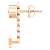 0.60 Carat (Ctw) 18K Rose Gold Round White Diamond Ladies Cluster Pendulum Stud Earrings Jackets Set