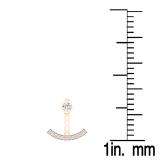 0.60 Carat (Ctw) 18K Rose Gold Round White Diamond Ladies Cluster Pendulum Stud Earrings Jackets Set