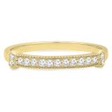 0.15 Carat (ctw) 10K Yellow Gold Round White Diamond Ladies Vintage Style Anniversary Wedding Stackable Band