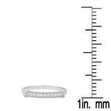 0.15 Carat (ctw) 14K White Gold Round White Diamond Ladies Vintage Style Anniversary Wedding Stackable Band