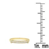 0.15 Carat (ctw) 14K Yellow Gold Round White Diamond Ladies Vintage Style Anniversary Wedding Stackable Band
