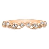 0.15 Carat (ctw) 14K Rose Gold Round White Diamond Ladies Vintage Style Anniversary Wedding Band
