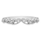 0.15 Carat (ctw) 14K White Gold Round White Diamond Ladies Vintage Style Anniversary Wedding Band