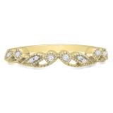 0.15 Carat (ctw) 14K Yellow Gold Round White Diamond Ladies Vintage Style Anniversary Wedding Band