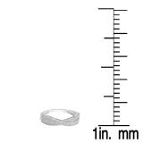 0.38 Carat (ctw) 10K White Gold Round White Diamond Ladies Crossover Swirl Anniversary Wedding Band Stackable Ring