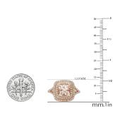 2.00 Carat (ctw) 14K Rose Gold Cushion Cut Morganite and Round Cut White Diamond Ladies Split Shank Halo Bridal Engagement Ring 2 CT