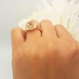 2.00 Carat (ctw) 14K Rose Gold Cushion Cut Morganite and Round Cut White Diamond Ladies Split Shank Halo Bridal Engagement Ring 2 CT