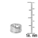 1.00 Carat (ctw) 14K White Gold Princess Cut Diamond Invisible Set Mens Band Ring 1 CT