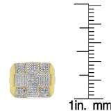 1.08 Carat (ctw) Sterling Silver Round Cut White Diamond Men's Flashy Micro Pave Hip Hop Ring 1 CT