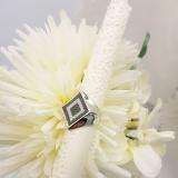 0.40 Carat (ctw) Sterling Silver Round Black & White Diamond Men's Hip Hop Micro Pave Anniversary Wedding Band