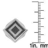0.40 Carat (ctw) Sterling Silver Round Black & White Diamond Men's Hip Hop Micro Pave Anniversary Wedding Band