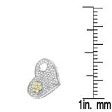 1.45 Carat (ctw) 14K White Gold Round Cut White Diamond Ladies Fashion Heart Pendant 1 1/2 CT (Chain Not Included)